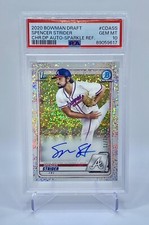 PSA 10 Spencer Strider 2020 Bowman Draft Chrome 1st Auto Sparkle Refractor /71