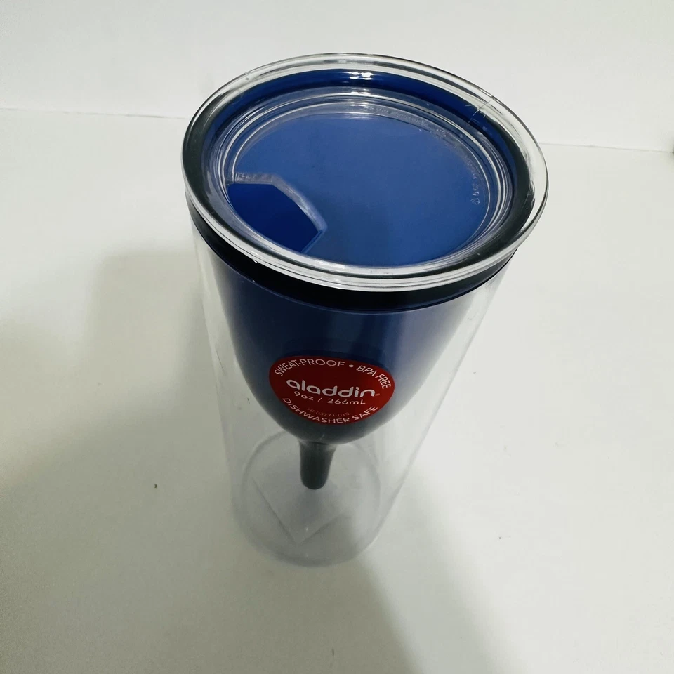 Copa/vaso de vino Aladdin - doble pared aislante - acrílico - con tapa Foto 2 de 4