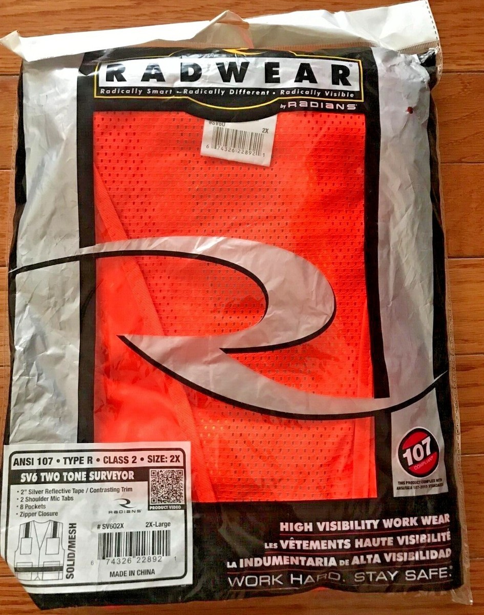 Qty of Two Radwear SV6 Two Tone Surveyor Safety Vest Size 2X New