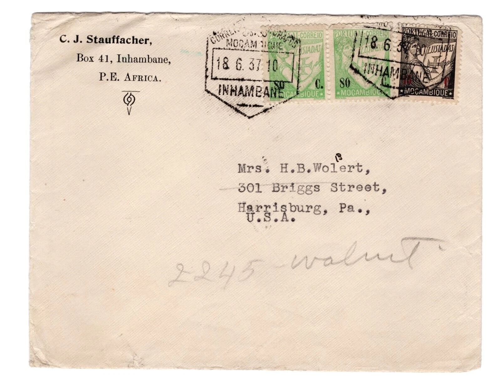 Postal History Mozambican Stamps