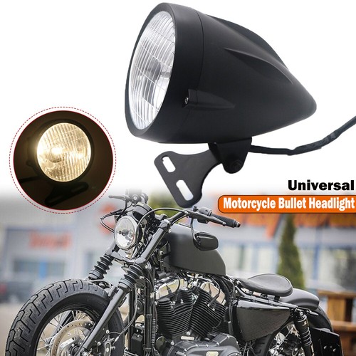 4 3/4" Motorcycle Headlight Lamp Light For Harley Cruisers Chopper Custom - Picture 2 of 10