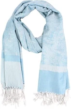 PASKMLNA Paisley Jacquard Pashmina Shawl Wrap Scarf Stole Skyblue01890 