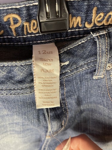 Justice Simply Low Flare Jeans Girls Size 12 1/2 New with Tag - Picture 5 of 6