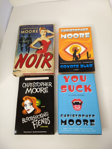 Christopher Moore Book Lot Noir Coyote Blue Bloodsucking Fiends You Suck Set 4