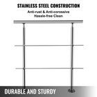 VEVOR Stainless Stair Handrail Hand Rails for Steps 2 Cross Bars ...