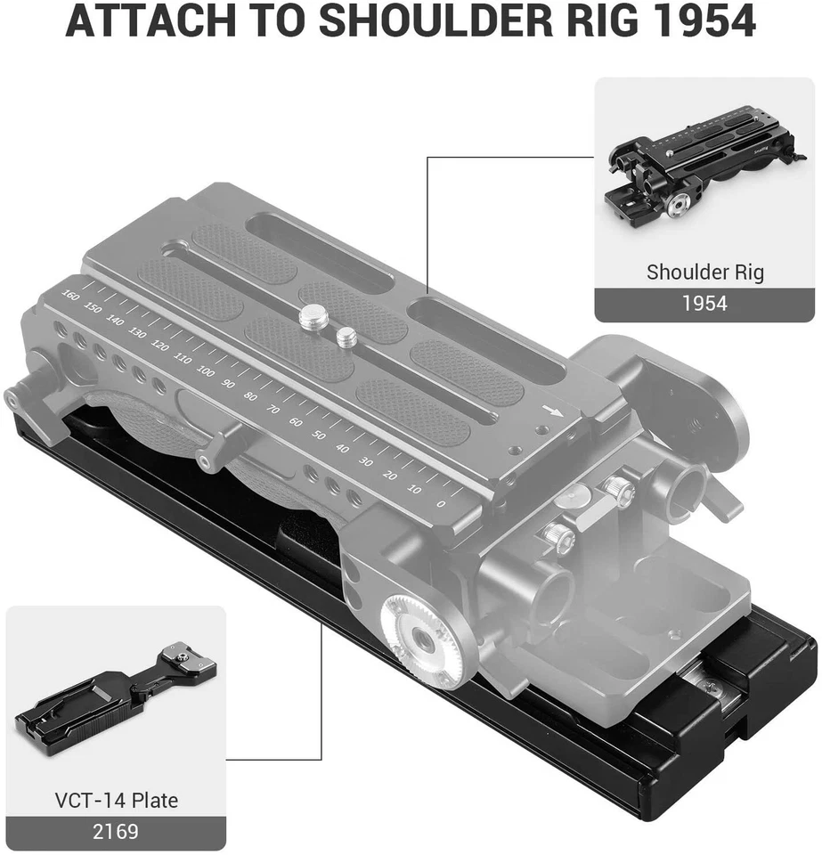 SmallRig VCT-14 Quick Release Tripod Plate 2169 With VCT-14 Shoulder Plate 2837B - Image 2 of 4