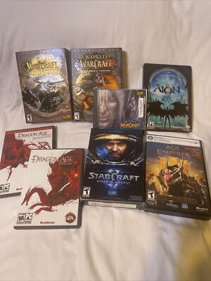 Lot of PC Games 3 World of Warcraft  Starcraft  Age of Empires Aion 2 Dragon Age
