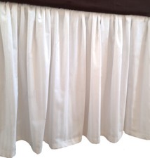 Stripe White Cotton Ruffle Bed Skirt 625 TC Split Corner Select Size Drop Length