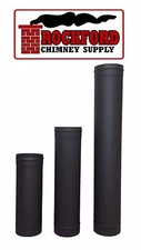 Black Single Wall Chimney Stove Pipe 6 in. Diameter, Variety of Lengths