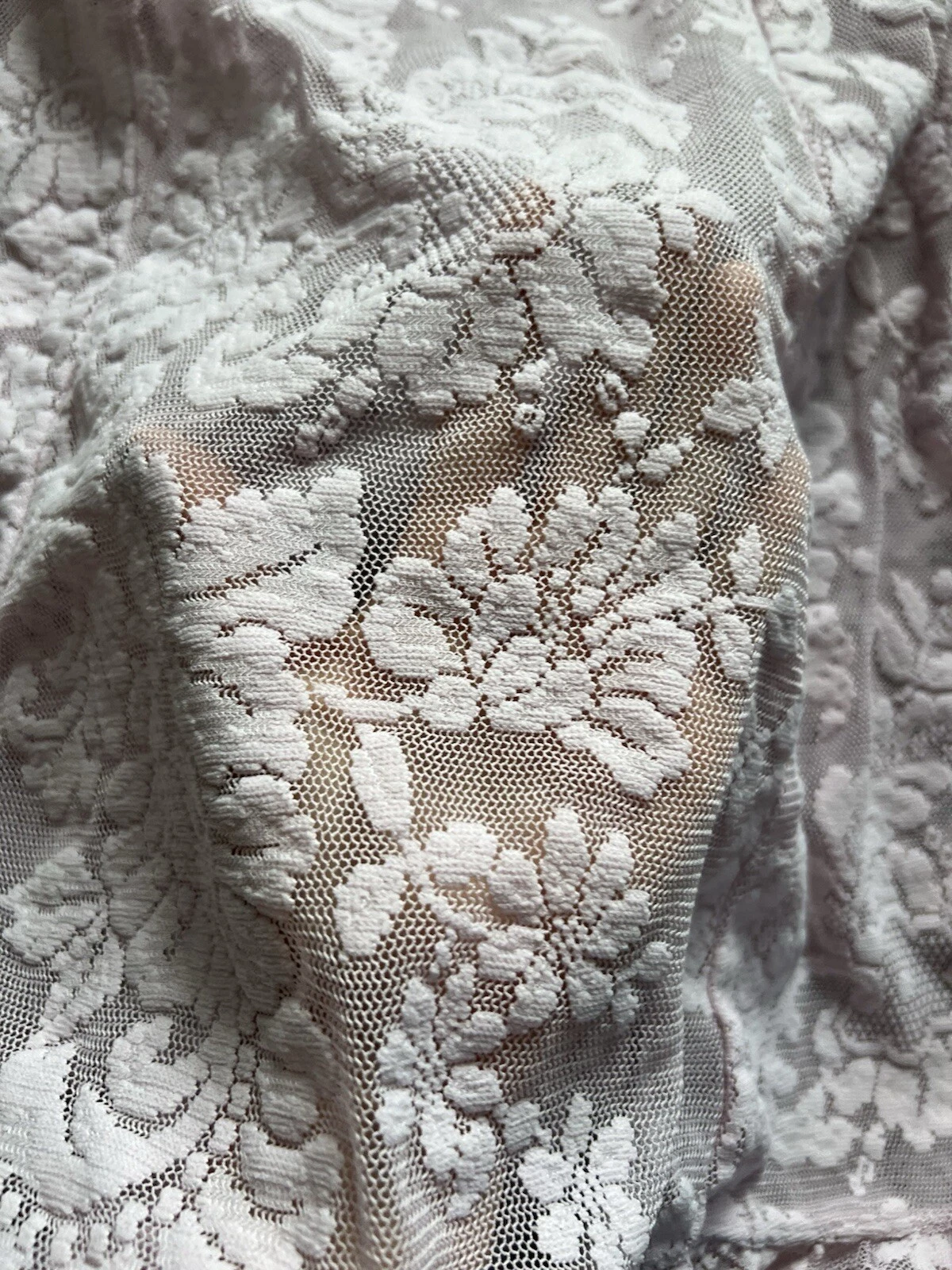 UNDERCOVER Abito Vintage Rosa Floreale Pizzo Victoria Secret Trasparente Tg L