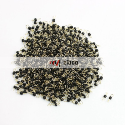 1000Pcs Black Ceramic Bead Gold Plated Copper PCB Test Pin Terminals 10mm 3.9''