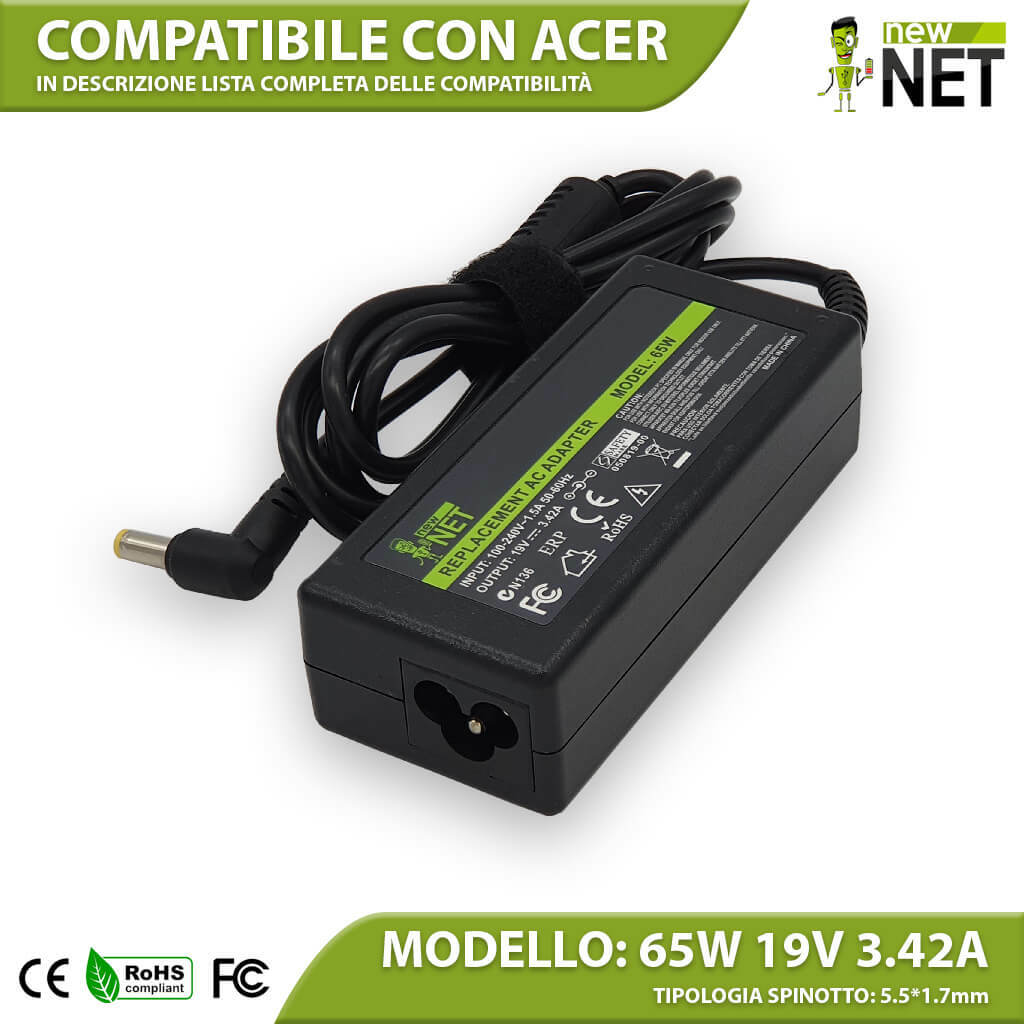 Alimentatore 19V 3.42A 65W Per Medion Akoya E6227 E6228 E6315 - Foto 3