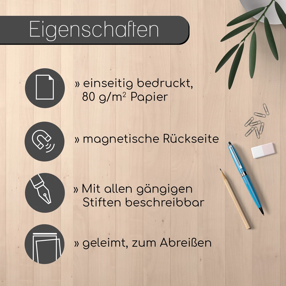 1 Notizblock Mein Wochenplaner mit magnetischer Rückseite I 10 x 20 cm I dv_170 - Bild 4 von 4