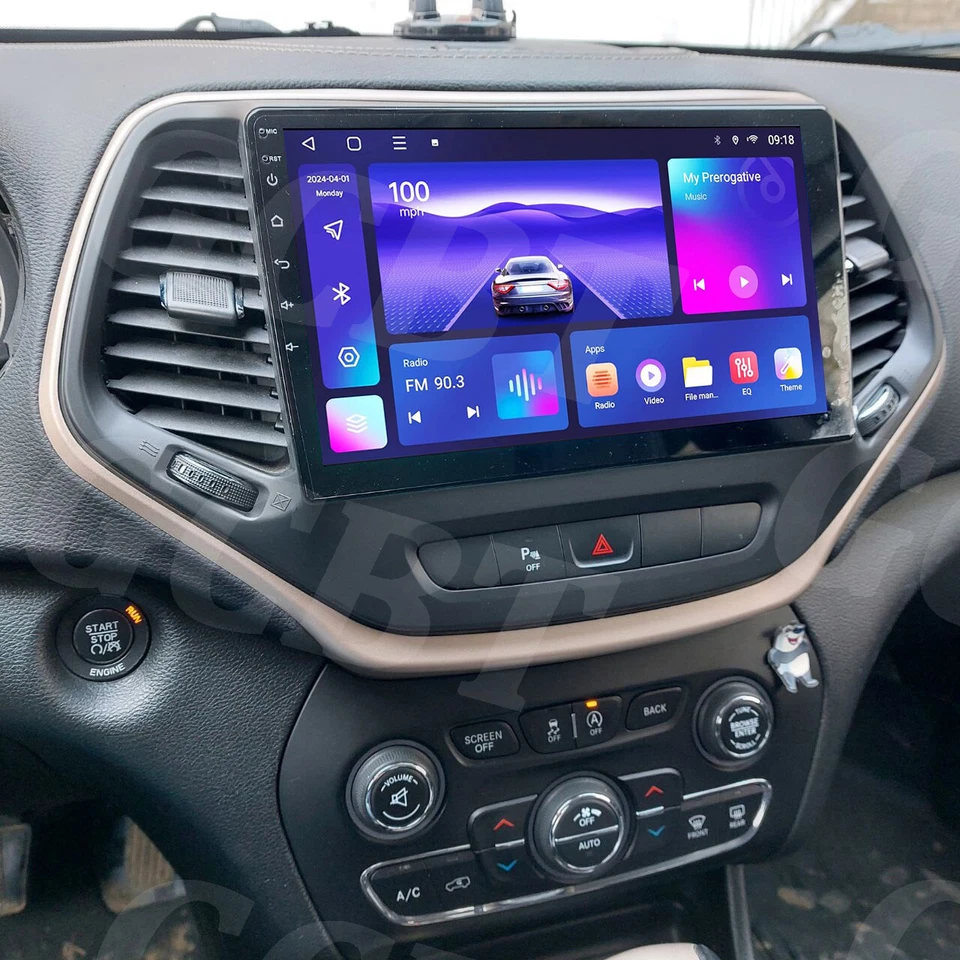 For Jeep Cherokee 2015-2017 2018 Android 13 Apple Carplay Car Stereo Radio GPS Foto 2 de 4