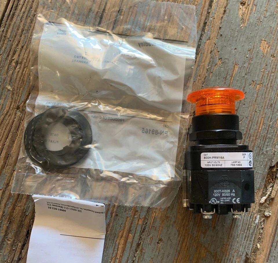 ALLEN BRADLEY 800H-PRM16A SER F 30MM PULSADOR MOMENTÁNEO NARANJA NUEVO EN CAJA Foto 2 de 4