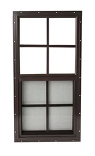 Shed Window--14 x 27 flush mount, aluminum--White or Brown--Vertical slider--