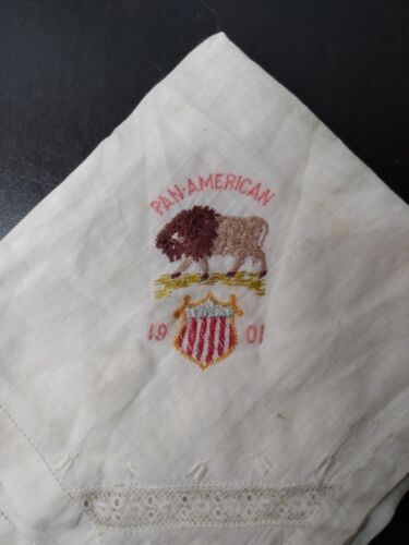 Antique Pan American Exposition HANDKERCHIEF  -  1901 Buffalo  - Picture 1 of 5