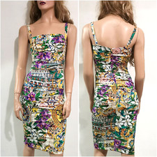 🆓US🛃  Dolce&Gabbana majolica printed floral ruched dress IT 40
