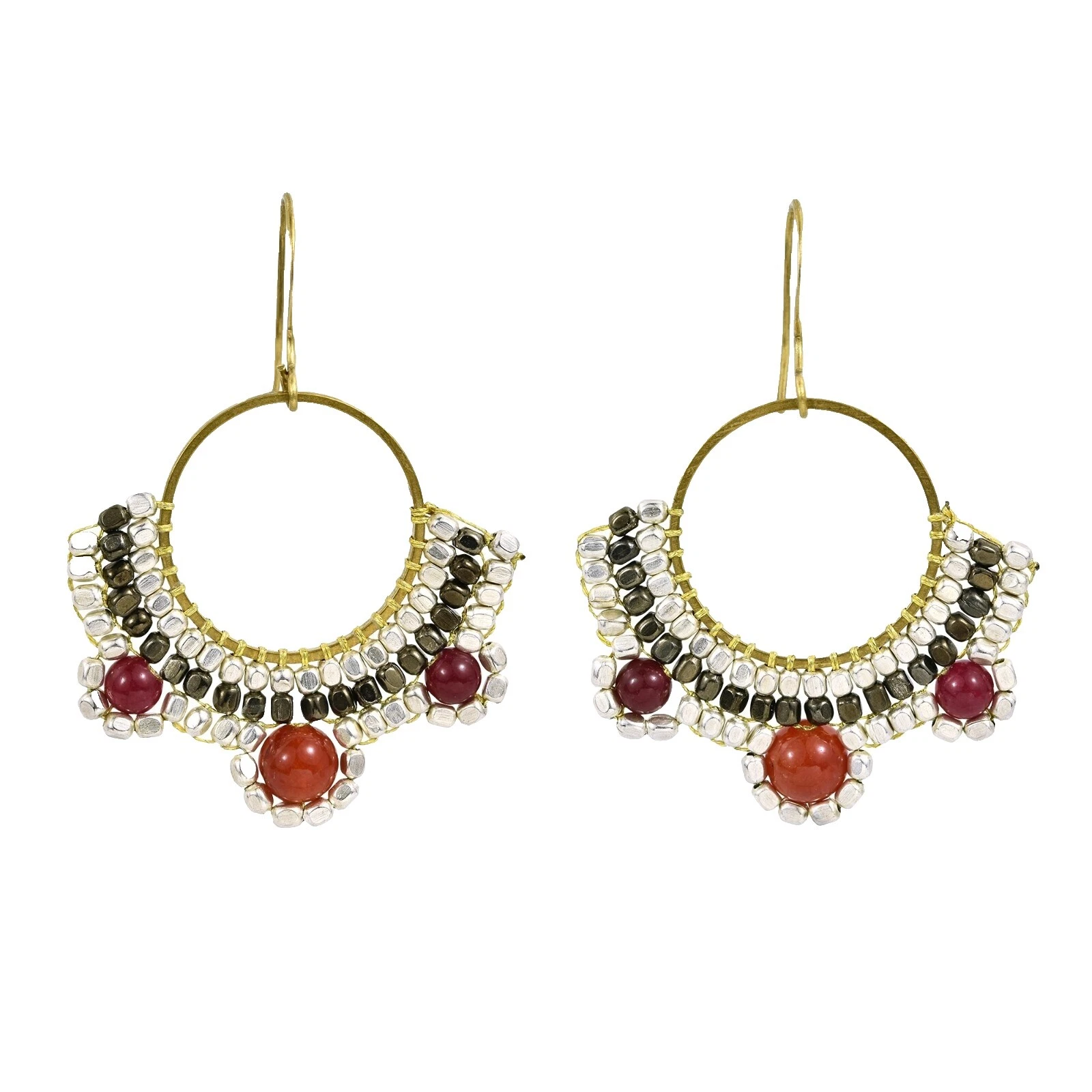 Модные деревянные латунные серьги