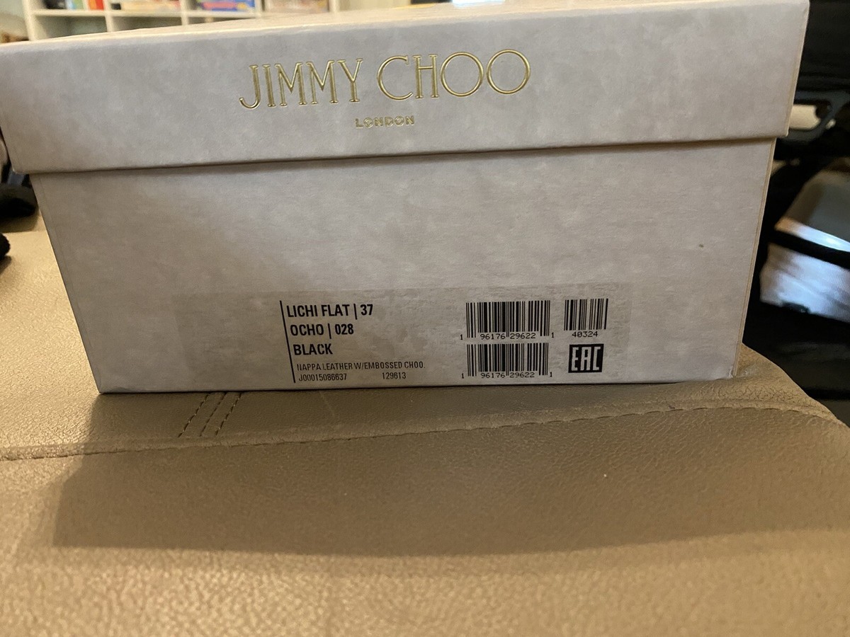 Jimmy Choo Lichi Flat With Embossed Choo- Black Size 37 . | eBay Jimmy Choo Lichi Flat With Embossed Choo- Black Size 37 . | eBay