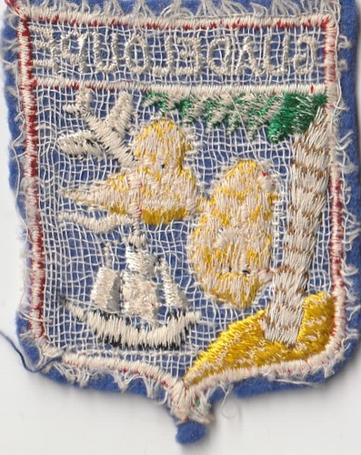 Guadeloupe Französisch Karibik Souvenir bestickt blau Filz Patch Abzeichen Vintage - Bild 2 von 5