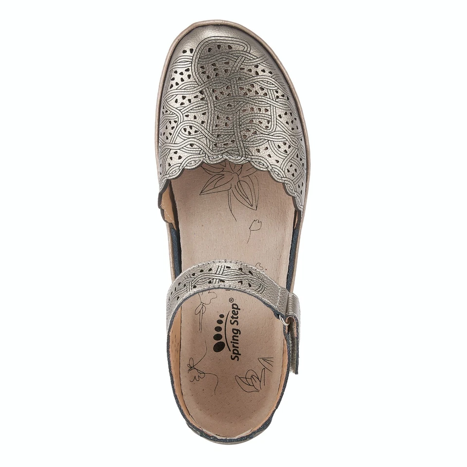 SPRING STEP SABRIYE PEWTER LEATHER MARY JANE Closed toe FLAT US 7 EU 37 - Image 3 of 4
