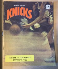 NEW YORK KNICKS VS BALTIMORE BULLETS MADISON SQUARE GARDEN DEC 20, 1969 PROGRAM