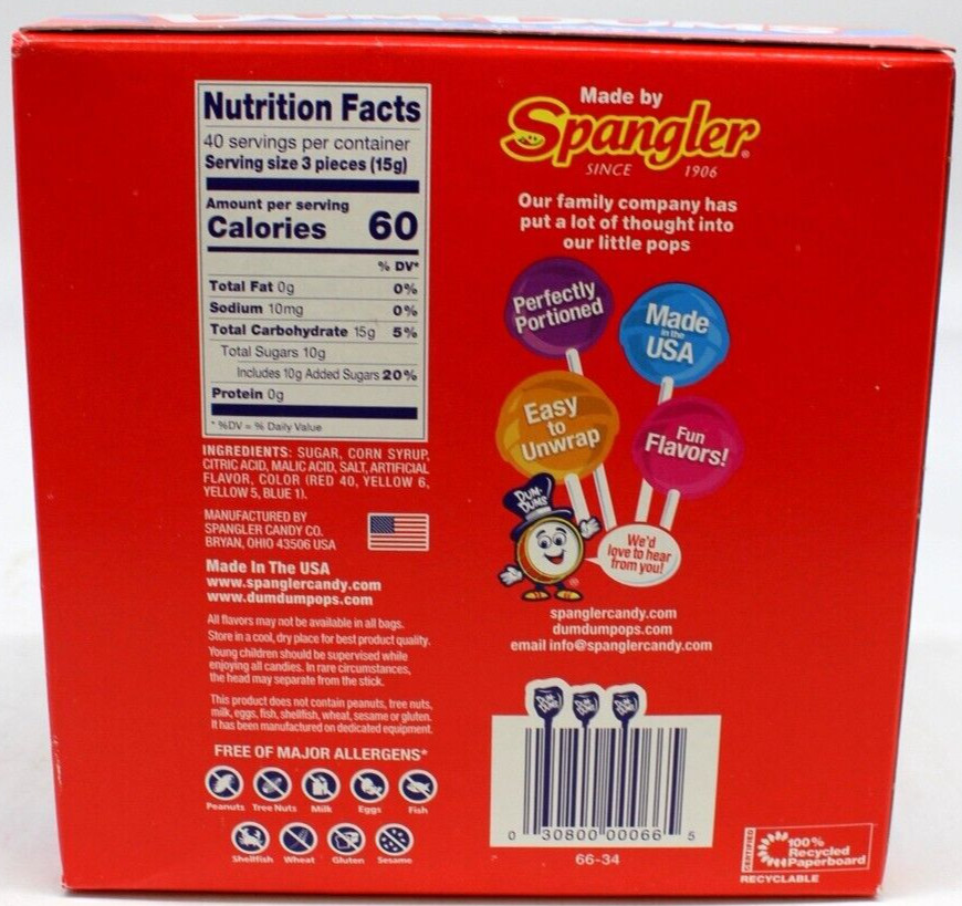 Dum Dums Pops Candy 120 Ct Suckers Lollipops Bulk OVER 1 LB Assorted Flavors