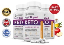 Fast Ripped Keto ACV Pills 1275 MG Stronger Than Gummies Keto Support 3 Bottles