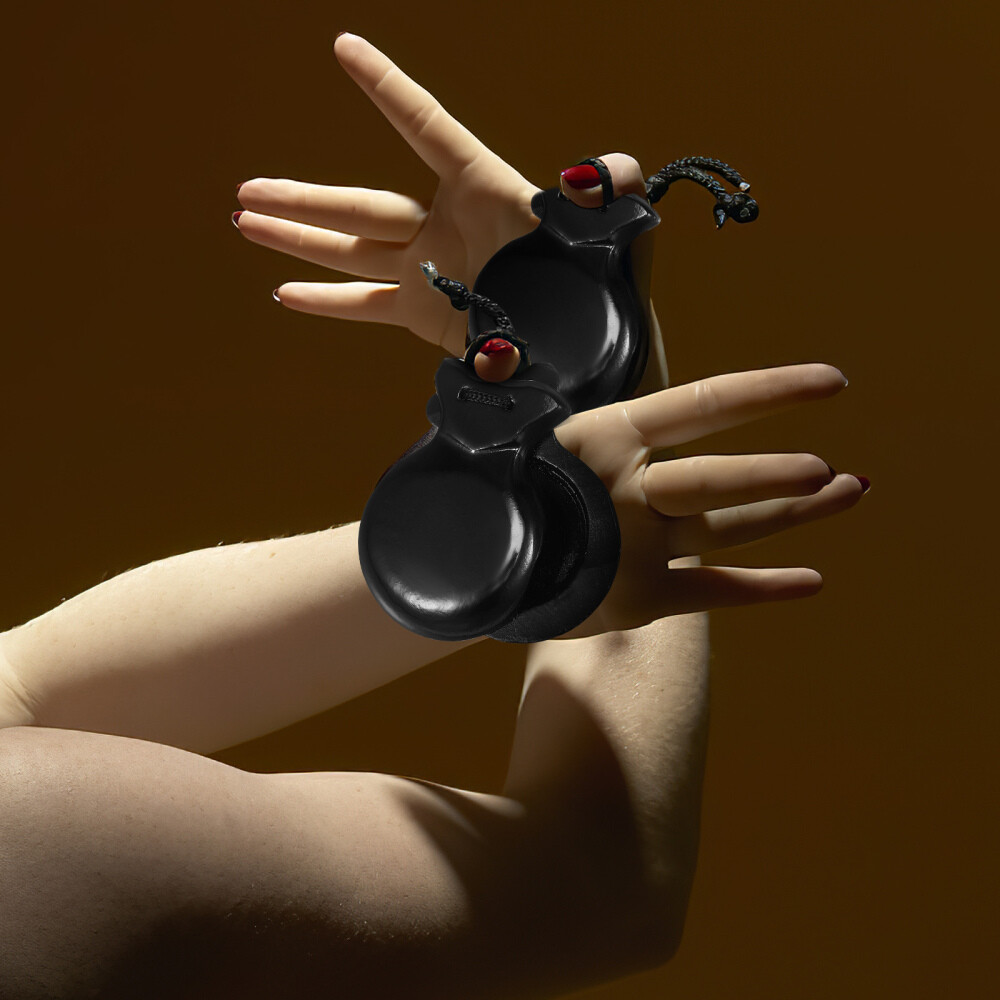 Castanuelas Spanish Castanets Music Instruments Wooden Black Solid