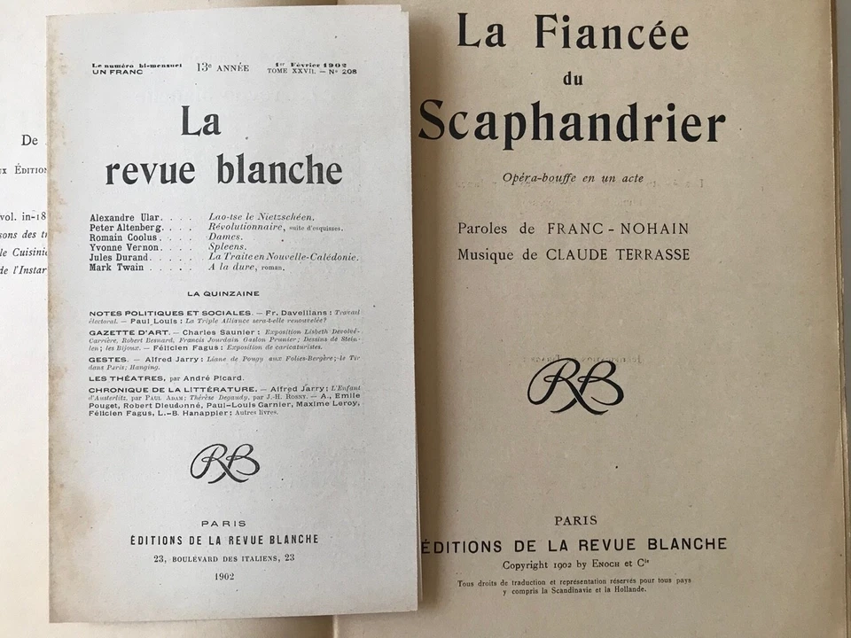 Cappiello 1902 La Fiancee du Scaphandrier Opera Music Sheets Folded Inside Book - Image 4 of 4