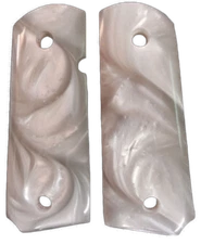 1911 grips fits Colt & Clones Officers, Defender Compact white Mother of Pearl 