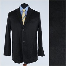 Mens Cotton Blazer 46R UK Size GEARSTUDIO Dark Brown Sport Coat Summer Jacket
