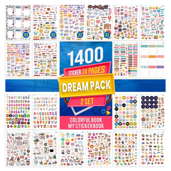Colortouch 1400 StüCk Sticker Set, Bullet Journal Aufkleber, Erwachsene-Kinder-image