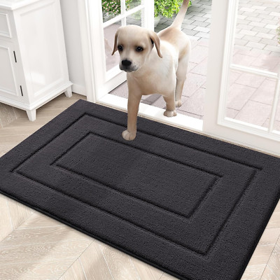 30x20 Dog Mud Mat - Washable, Absorbs Dirt, Non-Slip, Entryway Dark Grey