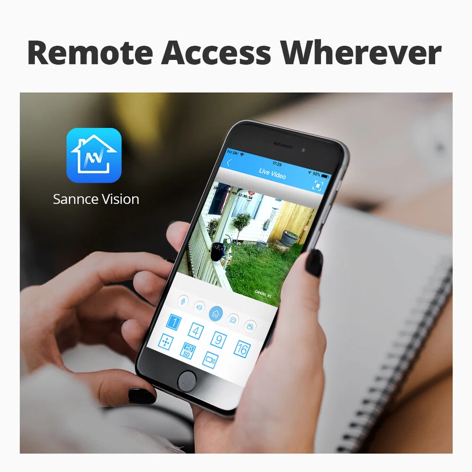 SANNCE 10.1" Monitor LCD 4CH 1080P DVR Überwachungskamera Bewegungserkennung - Bild 2 von 4