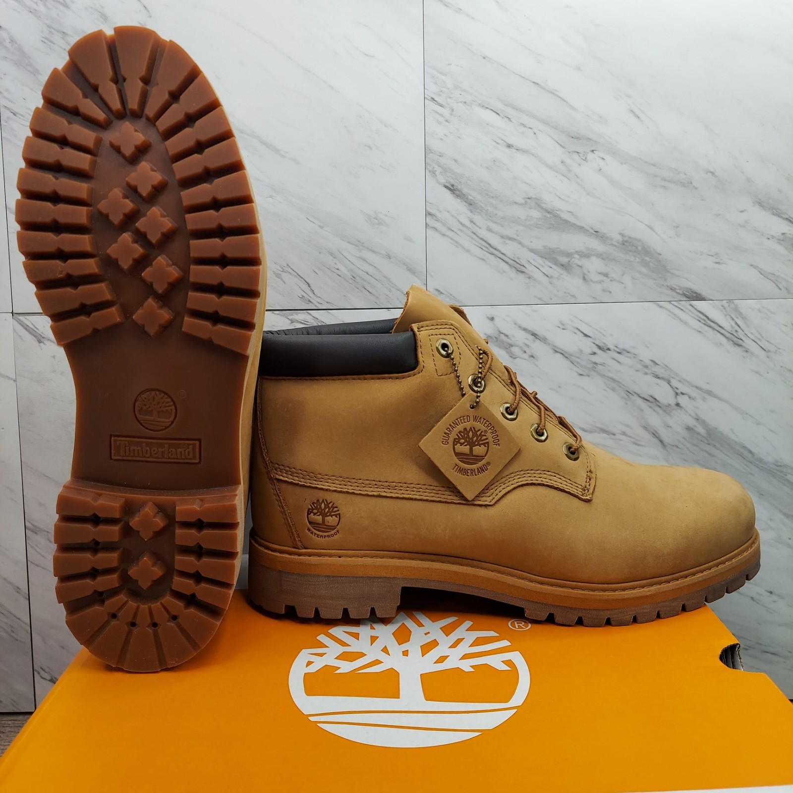 Timberland Rockaway Mid Lace Up Waterproof Wheat Nubuck Boots Men's Size 12