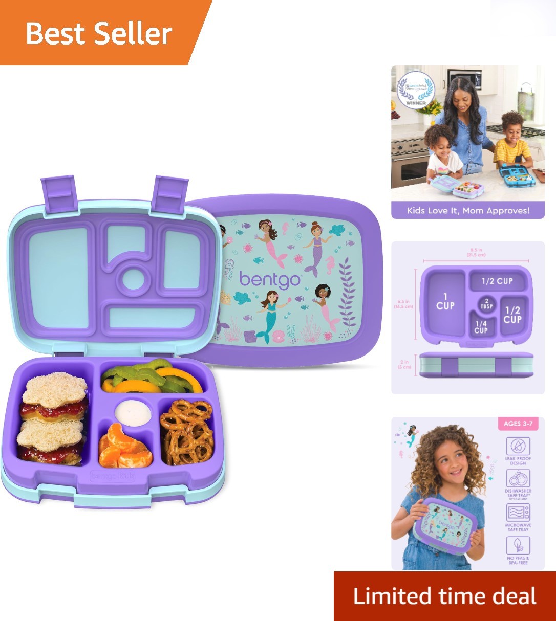 - 5 Compartments & Leak-proof - Perfect For Ages 3-7