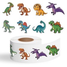 500 Pcs Dinosaur Stickers Roll Dino Party Favourites Teaching Rewards