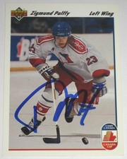 ZIGMUND PALFFY SIGNED UPPER DECK CZECH REPUBLIC CANADA CUP ROOKIE CARD AUTOGRAPH