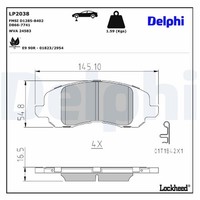 Delphi Bremsbelagsatz, Scheibenbremse LP2038 FüR Chrysler Dodge Jeep Lancia