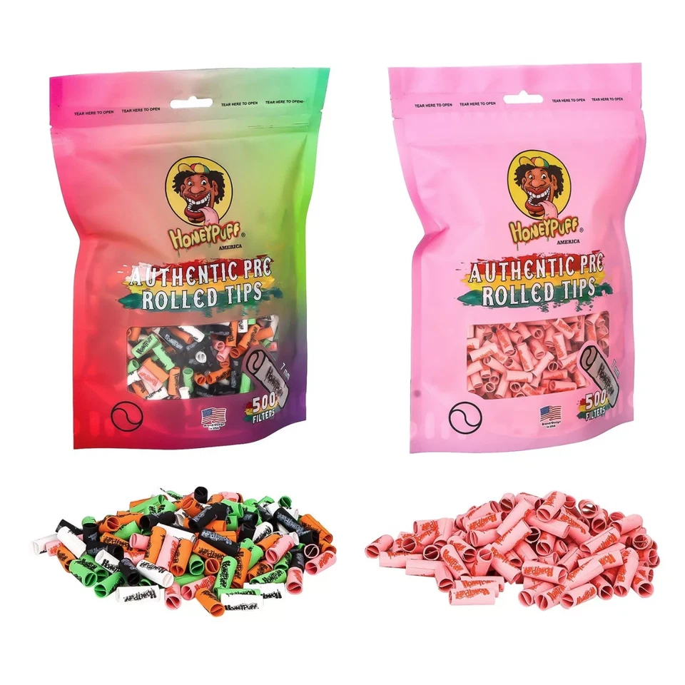 HONEYPUFF Filtre Carton Pré-Roulés Authentique Cigarette 7mm Naturel Multicolore - Photo 2/4