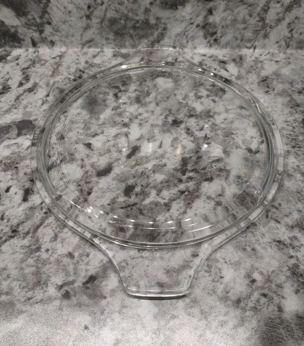 Vintage Pyrex Lid Clear 474-C Round Tab Handles Replacement 7.5" Casserole