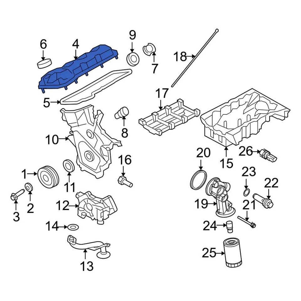 For Lincoln MKZ 2007-2012 Lincoln 7T4Z6582E Left Engine Valve Cover Foto 2 de 4