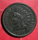 1874 US Indian Head Cent! Lower Mintage! XF Details! Old US Coin!