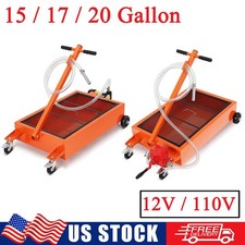51720 Gallon Oil Drain Pan Low Profile Dolly With Electric Pump And 4 Wheels