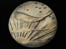 QG19101 VINTAGE 1970s  AMERICAN BALD EAGLE  COMMEMORATIVE ART BELT BUCKLE