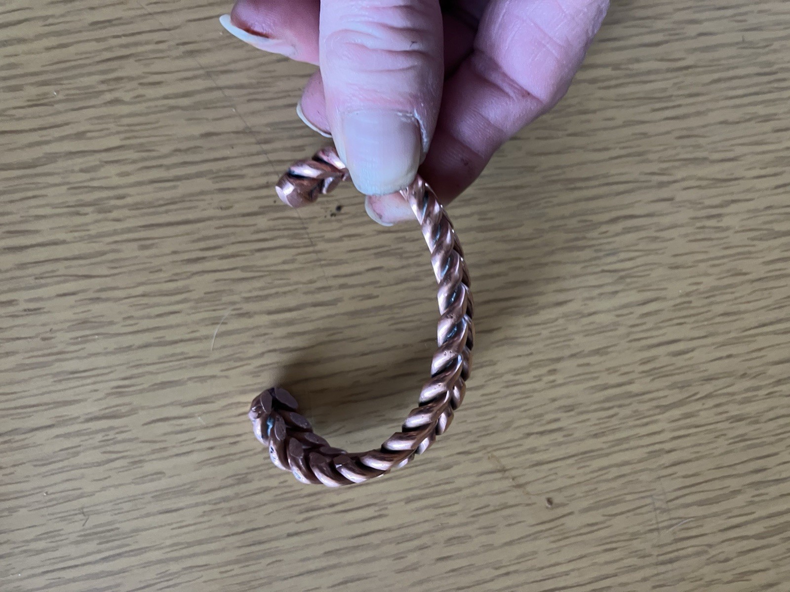 Pure Solid Copper Bracelet Cuff Bangle Homemade A… - image 2