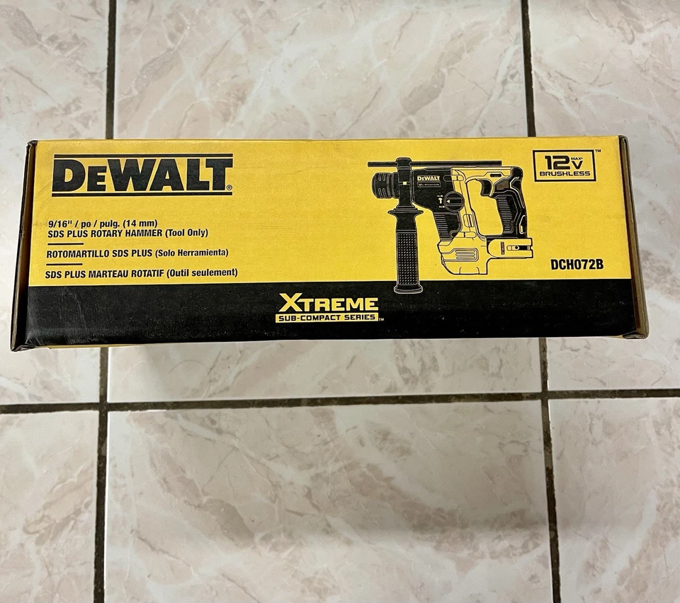 DeWALT DCH072B 12V Brushless Cordless 9/16-in SDS PLUS Rotary Hammer (Tool-Only) - Image 4 of 4