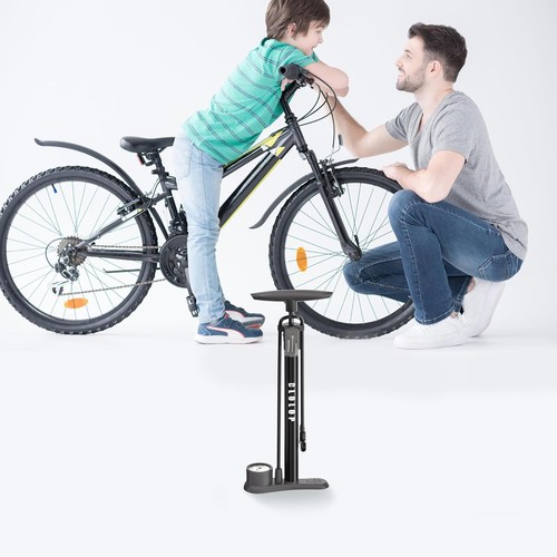 BIKE FLOOR PUMP HIGH PRESSURE Portable 160 PSI Bicycle Air Tire Ball Inflator - Picture 8 of 10